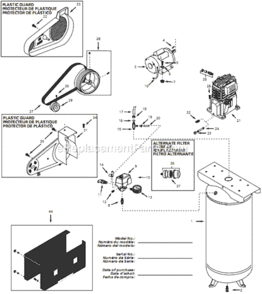 Page A Diagram and Parts List for VT627505 2008 Campbell Hausfeld Compressor